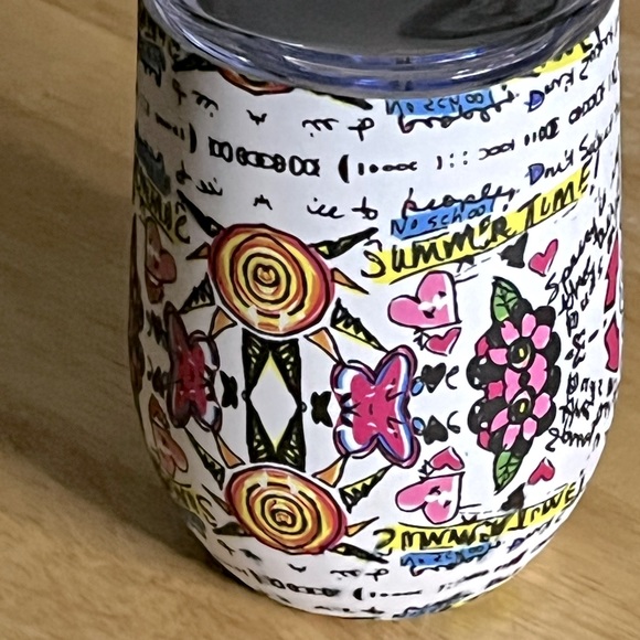 ☮️🆕 Cute Peace and Love Stainless Cup with Plastic Cover - Picture 4 of 7